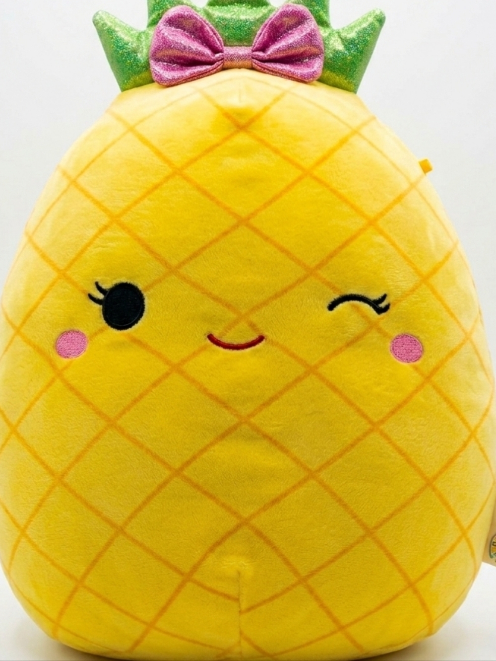 16" Maui Pineapple Squishmallow 🍍 Rare Fruit Squad Plush Pink Bow Large 16 Inch - Picture 4 of 8